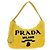 Pochette PRADA Pile Giallo Argento Auth YKZ1313M
