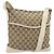 Borsa a Spalla GG Canvas Gucci Beige Argento 145857 Auth BA12133