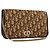 Borsa a spalla in tela Trotter Christian Dior marrone oro Auth 176488 D'oro