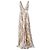 Vestido Maxi de Seda Impresa Roberto Cavalli Beige - vista 3