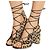 Sandali stringati in pelle di vitello con stampa leopardata Saint Laurent Babies Marrone