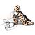 Sandali stringati in pelle di vitello con stampa leopardata Saint Laurent Babies Marrone - vista 3