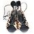 Sandali stringati in pelle di vitello con stampa leopardata Saint Laurent Babies Marrone - vista 4