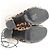 Sandali stringati in pelle di vitello con stampa leopardata Saint Laurent Babies Marrone - vista 7