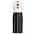 Abito midi senza maniche Dries Van Noten nero e crema Beige D'oro