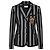 Blazer Dries Van Noten in lana nero con strisce metalliche dorate
