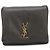 Cartera plegable Saint Laurent en gris Castaño