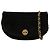 Chanel Nero CC Velluto Trapuntato Borsa Mezza Luna