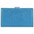 Billetera bi-fold Chanel en piel de ternera granulada azul - vista 2