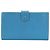 Billetera bi-fold Chanel en piel de ternera granulada azul - vista 3