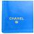 Billetera bi-fold Chanel en piel de ternera granulada azul - vista 9