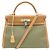 Hermès NUEVO BOLSO HERMES KELLY 32 SELLIER LONA CUERO NATURAL CON BANDOLERA Caqui