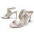 NUOVE SANDALI CHANEL G39654 38.5 IN SATIN LOGO CC STRASS Grigio