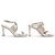 NUOVE SANDALI CHANEL G39654 38.5 IN SATIN LOGO CC STRASS Grigio - vista 3