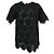 Blusa de algodón negro con detalles de encaje floral Dolce & Gabbana