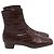 Botas de Tobillo de Cuero Marrón con Relieve de Cocodrilo By Far Castaño Roja