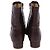 Botas de Tobillo de Cuero Marrón con Relieve de Cocodrilo By Far Castaño Roja - vista 5
