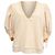 Blusa de manga abullonada de punto Ulla Johnson Pia en algodón crema Blanco Crudo