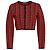 Miu Miu Logo All Over Cropped Cardigan in Rot und Schwarz aus Rayon