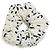 Set Chouchou Chanel Fascia per Capelli Tweed Bianco Nero CC Crudo - vista 3