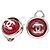 Timeless Orecchini a clip rotondi Coco Mark di Chanel Argento Rosso