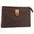 Céline Clutch in tela Macadam CELINE in pelle PVC marrone oro Auth 176026 D'oro