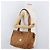 Borsa Tote Vicetos Logogram MCM in pelle PVC marrone oro Auth BA12112 D'oro - vista 22