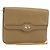 Bolsa de ombro de couro bege dourado Christian Dior Auth 175143