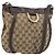 Borsa a Spalla GG Canvas Gucci Beige Oro 203257 Auth ka3983 D'oro