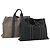 Hermès HERMES Borsa Fourre Tout MM in Tela 2 Set Grigio Nero Auth 175013 Marrone