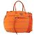 PRADA Borsa a Mano Nylon 2 vie Arancione Argento Auth ka3919