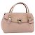 Borsa a mano Gancini in pelle rosa argento Auth 176491 di Salvatore Ferragamo