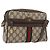 Borsa a Spalla GUCCI GG Supreme Web Sherry Line PVC Beige Oro Auth 175436 D'oro