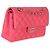 Timeless Kleine klassische Double Flap Tasche aus rosa gestepptem Lammleder von Chanel Pink - Ansicht 4