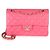 Timeless Kleine klassische Double Flap Tasche aus rosa gestepptem Lammleder von Chanel Pink - Ansicht 8
