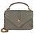 Borsa universitaria media in pelle di pecora taupe con monogramma Saint Laurent Marrone - vista 8