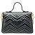 Borsa in pelle nera GG Marmont di Gucci Nero - vista 3
