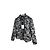 Giacca con cappuccio tropicale nera e bianca Moncler Nero Bianco