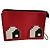 Autre Marque Borsa clutch rossa con applicazione di occhi Nero Bianco Rosso