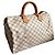 Louis Vuitton Speedy 35 Damier Azur Borsa Marrone Crema Bianco sporco Gold hardware