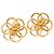 Orecchini a cerchio a forma di fiore placcati in oro CC dorato di Chanel D'oro