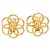 Orecchini a cerchio a forma di fiore placcati in oro CC dorato di Chanel D'oro - vista 2