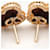 Van Cleef & Arpels Vintage Alhambra Stud Earrings Brown Black Golden  - view 4