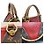Borsa V Tote BB Monogram Louis Vuitton Marrone Rosso Fuschia Monogramma - vista 5
