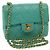 Chanel Square Classic Single Flap Quilted Lambskin Mini Blu