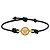 Versace Pulseira de couro preto e dourado