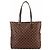 Louis Vuitton Damier Cabas Mezzo Tote-Handtasche Braun Damier ebene