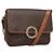 Céline Celine Vintage Macadam Circle Logo Canvas and Leather Marron