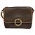 Céline Celine Vintage Macadam Circle Logo Canvas and Leather Marron