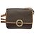 Céline Celine Vintage Macadam Circle Logo Canvas and Leather Marron